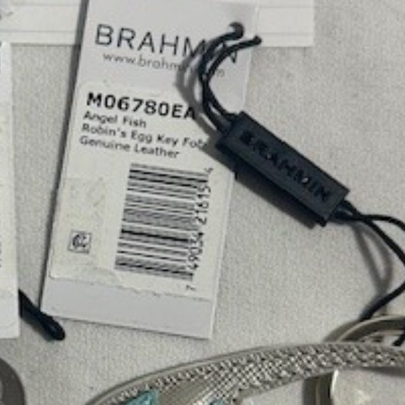 NWT RARE BRAHMIN ANGEL FISH ROBIN\'S EGG SEA KEY CHAIN FOB PURSE BAG CHARM TASSEL